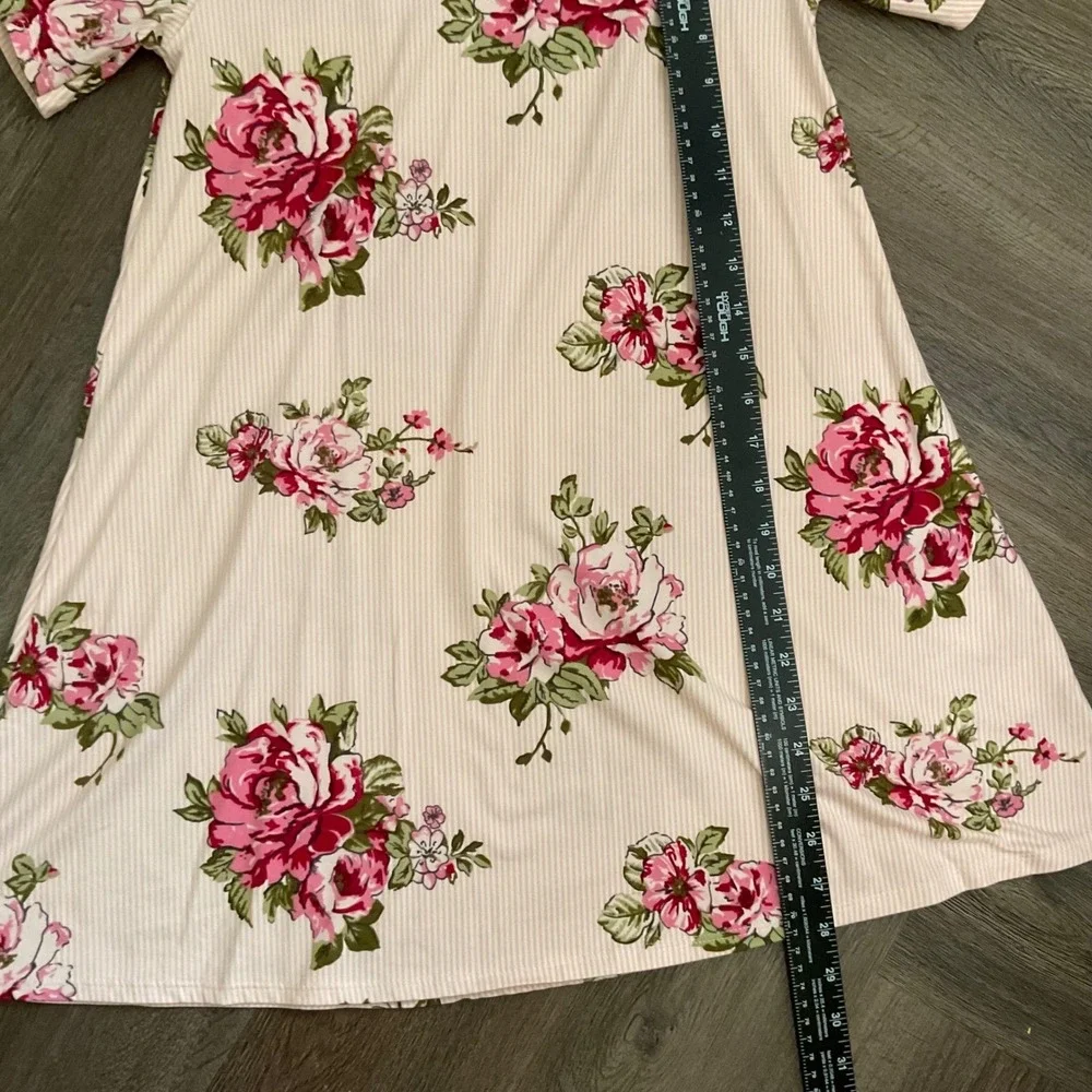 Btween Girls Floral Dress 10‎ Pink Striped Cold Shoulder Coquette Love Shack